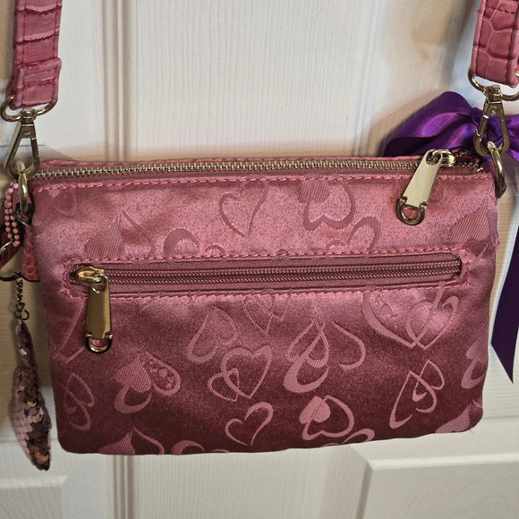 Pink Crossbody Purse with multiple compartments - Picture 7 of 10